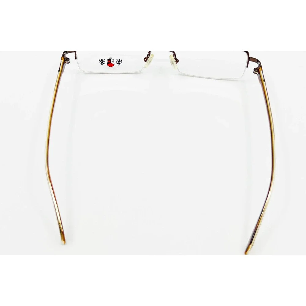 Rebelde Eyeglasses Men Brown New Semi Rimless Rectangle 52-18-140